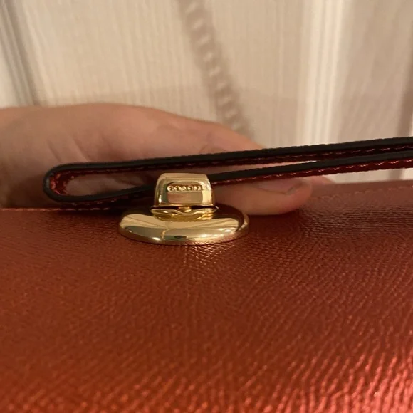 Coach Shimmering Red Crossbody Clutch, Never used with original packing - Picture 8 of 11